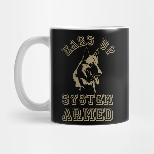 German Shepherd Ears Up System Armed Dog Lover by Bingsi